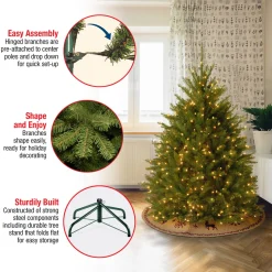 Hot 4.5 ft. Pre-Lit Dunhill Fir Tree with Clear Lights Full|Under 5 Feet