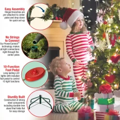 Discount 9 ft. Pre-Lit Dunhill Fir Tree with PowerConnect Dual Color LED Lights Full|Pre-Lit