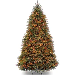 Discount 9 ft. Pre-Lit Dunhill Fir Tree with PowerConnect Dual Color LED Lights Full|Pre-Lit