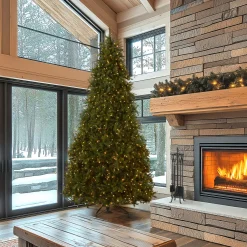 Sale 10 ft. Pre-Lit Dunhill Fir Tree with Dual Color LED Lights Full|Pre-Lit