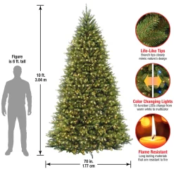 Sale 10 ft. Pre-Lit Dunhill Fir Tree with Dual Color LED Lights Full|Pre-Lit