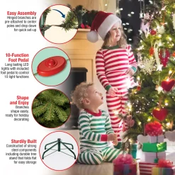 Sale 10 ft. Pre-Lit Dunhill Fir Tree with Dual Color LED Lights Full|Pre-Lit