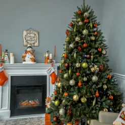 Clearance 6.5 ft. Pre-Lit Dunhill Fir Tree with Multicolor Lights Pre-Lit|6 To 6.5 Feet