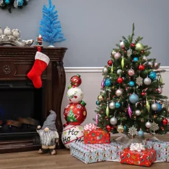 4.5 ft. Pre-Lit Dunhill Fir Tree with Multicolor Lights Full|Pre-Lit