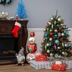4.5 ft. Pre-Lit Dunhill Fir Tree with Multicolor Lights Full|Pre-Lit