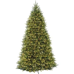 Clearance 12 ft. Pre-Lit Dunhill Fir Tree with Clear Lights Full|Pre-Lit