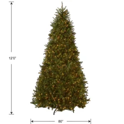 Clearance 12 ft. Pre-Lit Dunhill Fir Tree with Clear Lights Full|Pre-Lit