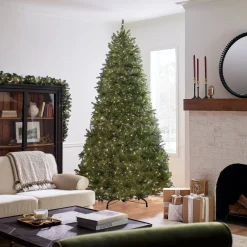 Clearance 9 ft. Pre-Lit Dunhill Fir Tree with 900 Clear Lights Full|Pre-Lit