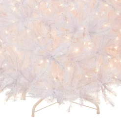 Sale 9 ft. Pre-Lit Dunhill Fir White Tree with Clear Lights Pre-Lit|Full