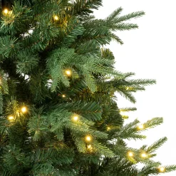 Best 4.5 ft. Pre-Lit Duxbury Light Green Tree with Warm White LED Lights Full|Pre-Lit