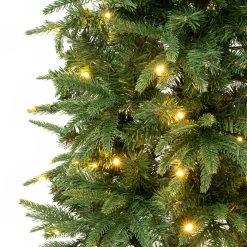 Online 4.5 ft. Pre-Lit Duxbury Light Green Slim Tree with Warm White LED Lights Slim|Pre-Lit