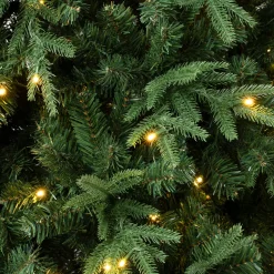 New 7.5 ft. Pre-Lit Duxbury Mix Feel Real Tree with Warm White LED Lights Full|Pre-Lit