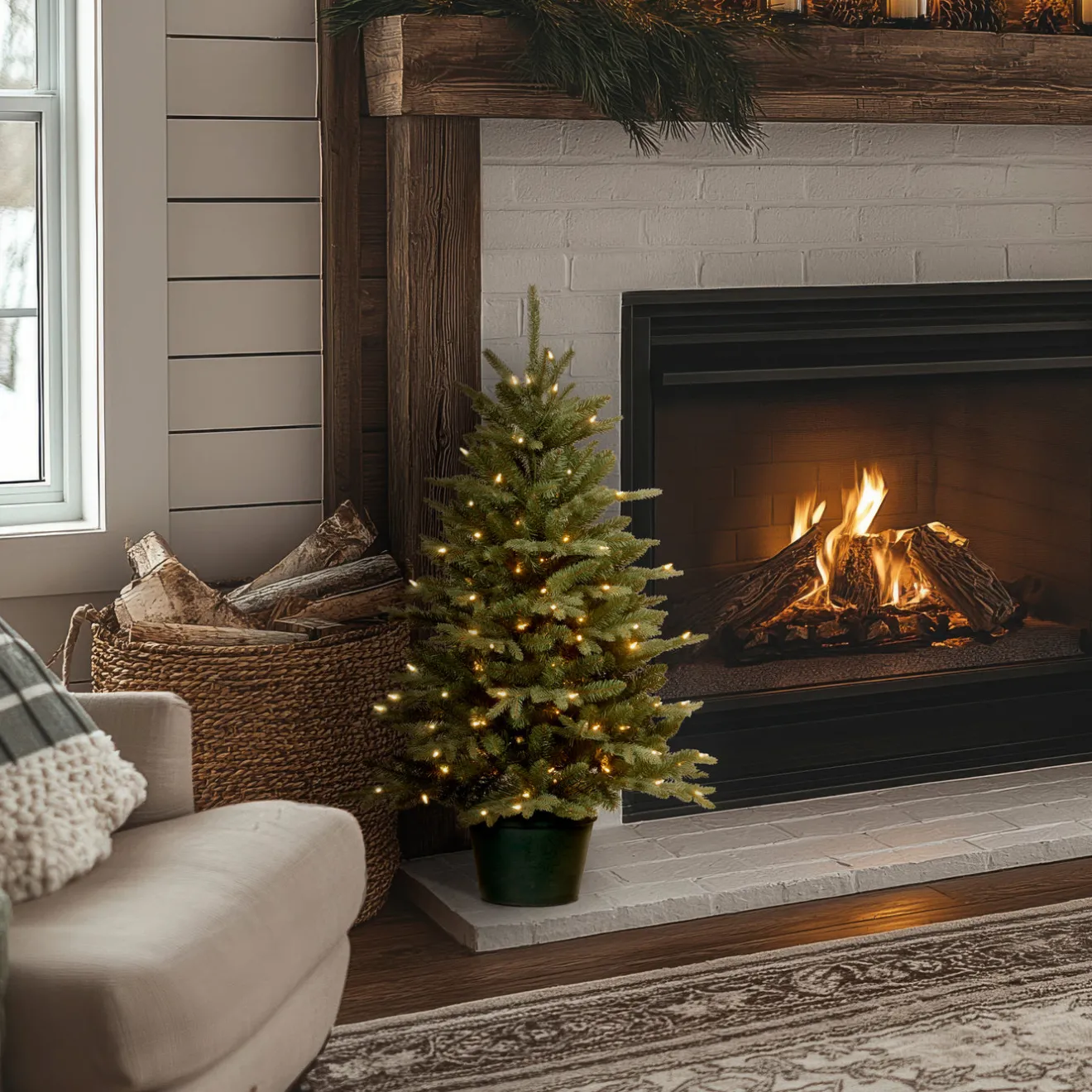 3 ft. Pre-Lit Everyday Collection Tree with Clear Lights Entrance|Pre-Lit