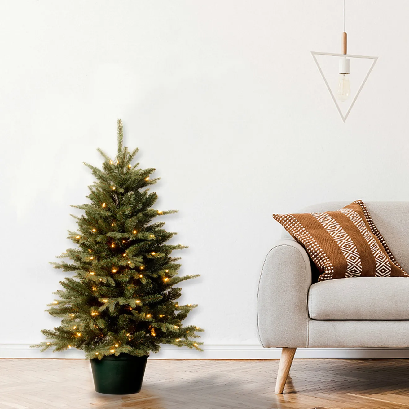 3 ft. Pre-Lit Everyday Collection Tree with Clear Lights Entrance|Pre-Lit