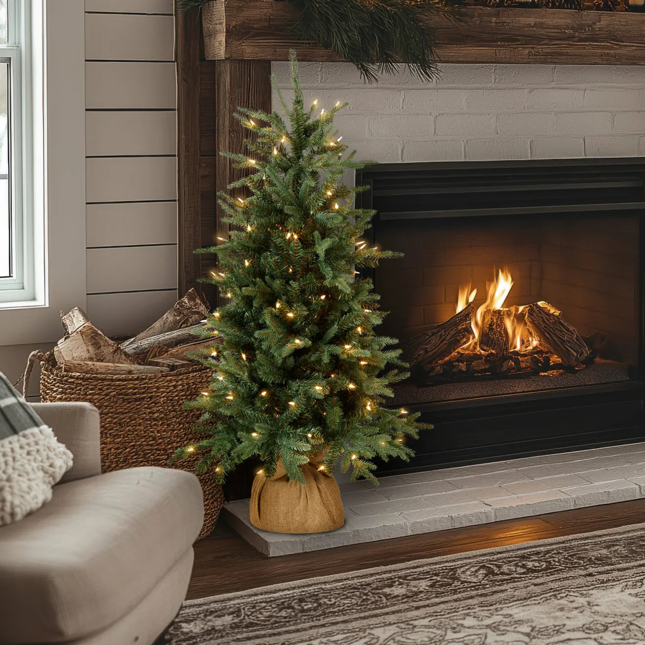 New 4 ft. Pre-Lit Everyday Collection Tree with Clear Lights Pre-Lit|Tabletop