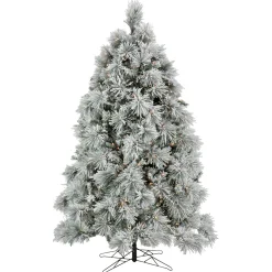 Online 7.5 ft. Pre-Lit Flocked Bavarian Pine Tree Pre-Lit|Full