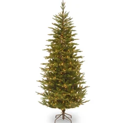New 7.5 ft. Pre-Lit Fraser Grande Slim Tree with Clear Lights Slim|Pre-Lit