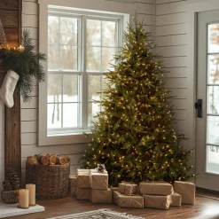 Discount 6.5 ft. Pre-Lit Fraser Grande Tree with Clear Lights Full|Pre-Lit