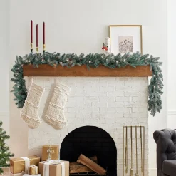 Outlet 9 ft. Pre-Lit Frosted Arctic Spruce Garland with Clear Lights Pre-Lit Christmas Garlands|7-10 Feet Christmas Garlands