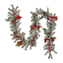 9 ft. Pre-Lit General Store Snowy Garland with LED Lights Pre-Lit Christmas Garlands|7-10 Feet Christmas Garlands