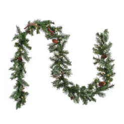 9 ft. Pre-Lit Glistening Pine Garland with Clear Lights Pre-Lit Christmas Garlands|7-10 Feet Christmas Garlands