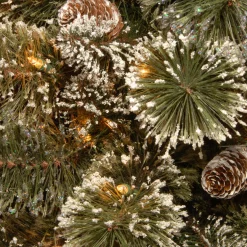 Clearance 2 ft. Pre-Lit Glittery Bristle Tree with LED Lights Tabletop|Pre-Lit