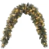 Discount 6 ft. Pre-Lit Glittery Bristle Pine Mantel Swag with Clear Lights Swags