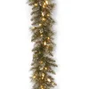 Sale 9 ft. Pre-Lit Glittery Bristle Pine Garland with Warm White LED Lights Pre-Lit Christmas Garlands|7-10 Feet Christmas Garlands