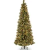 Clearance 7.5 ft. Pre-Lit Glittery Bristle Slim Tree with Clear Lights Slim|Pre-Lit