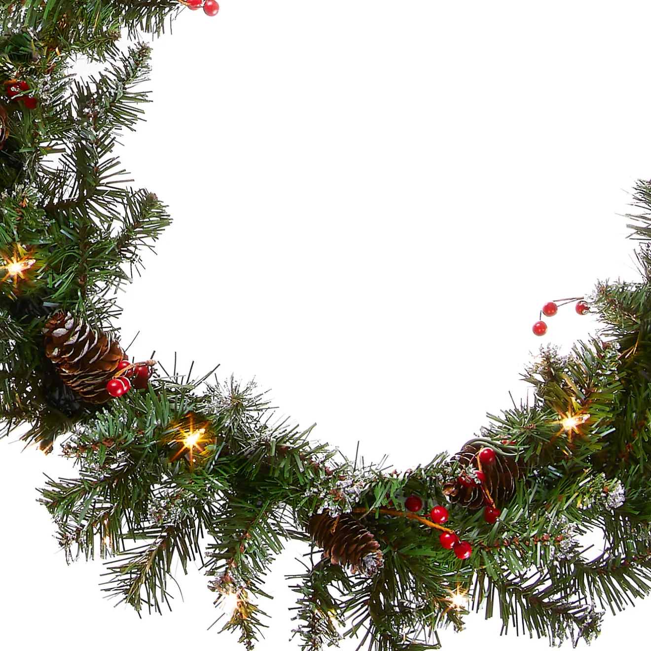 New 9 ft. Pre-Lit Glittery Mountain Spruce Garland with Clear Lights Pre-Lit Christmas Garlands|7-10 Feet Christmas Garlands