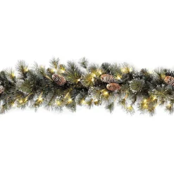 Best 9 ft. Pre-Lit Glittery Pine Garland with Clear Lights Pre-Lit Christmas Garlands|7-10 Feet Christmas Garlands