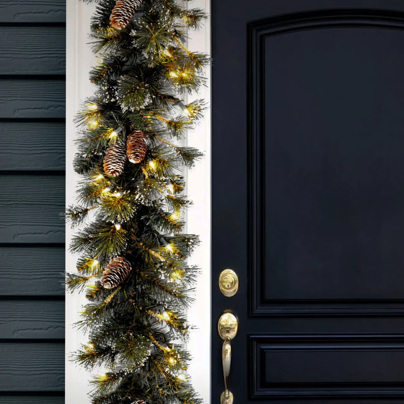 Best 9 ft. Pre-Lit Glittery Pine Garland with Clear Lights Pre-Lit Christmas Garlands|7-10 Feet Christmas Garlands