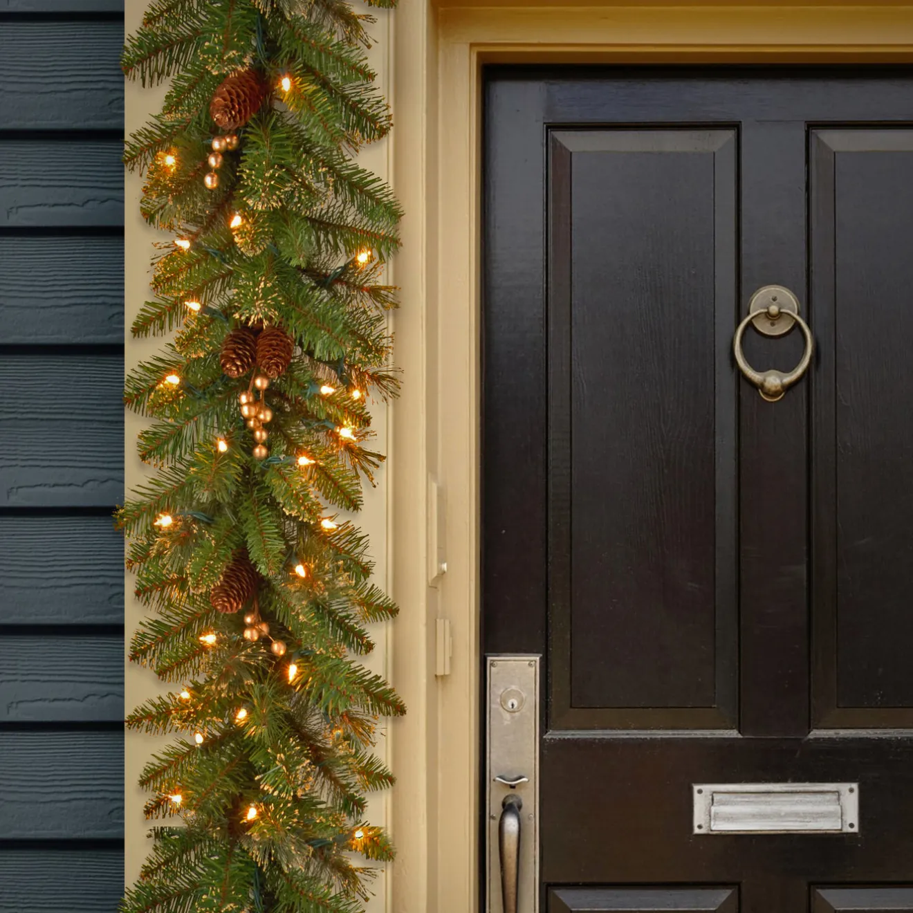 Online 9 ft. Pre-Lit Glittery Pine Gold Garland with Clear Lights Pre-Lit Christmas Garlands|7-10 Feet Christmas Garlands