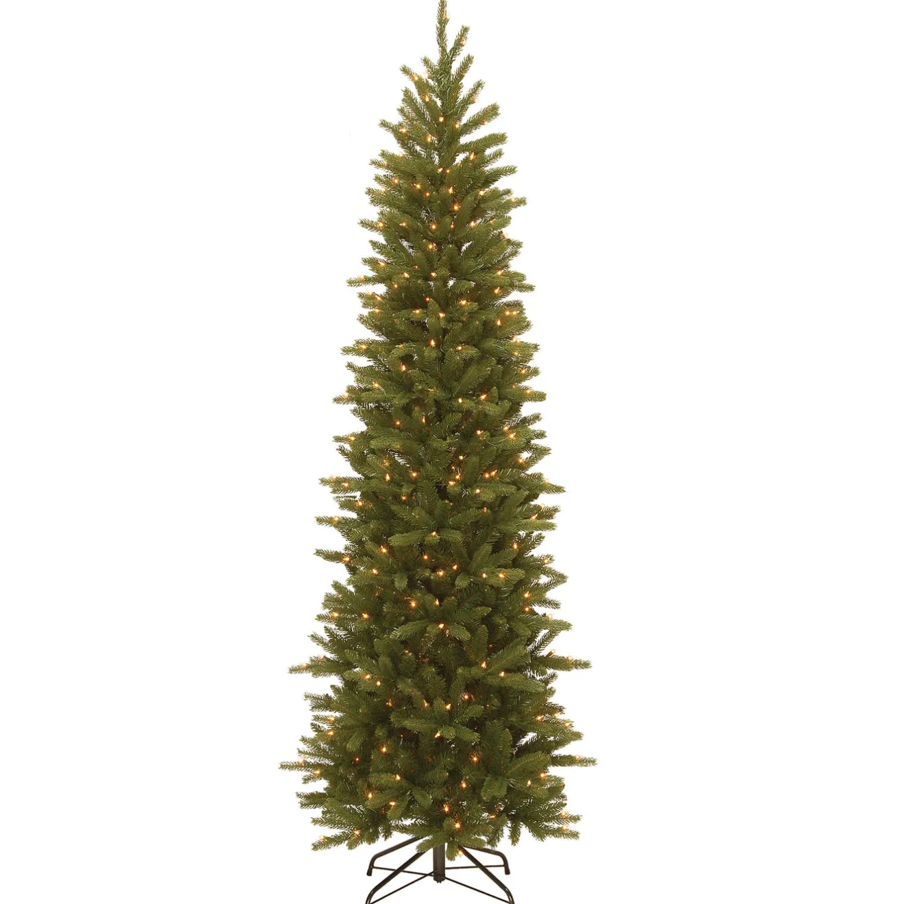 New 7.5 ft. Pre-Lit Grande Fir Pencil Slim Tree with Clear Lights Pencil Slim|Pre-Lit