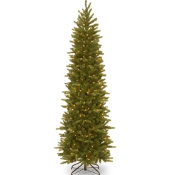 Outlet 6.5 ft. Pre-Lit Grande Fir Pencil Slim Tree with Clear Lights Pencil Slim|Pre-Lit