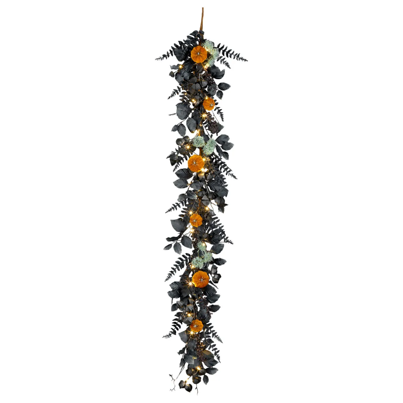 Best 6 ft. Pre-Lit Halloween Garland with Pumpkins and LED Lights Garlands