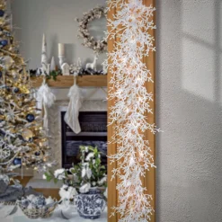 Sale 6 ft. Pre-Lit HGTV Home Collection Christmas by the Sea Coral Garland Pre-Lit Christmas Garlands|3-6 Feet Christmas Garlands
