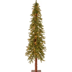 Best 6 ft. Pre-Lit Hickory Cedar Tree with Clear Lights Full|Pre-Lit