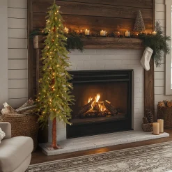 Best 6 ft. Pre-Lit Hickory Cedar Tree with Clear Lights Full|Pre-Lit