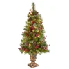 Best 4 ft. Pre-Lit Iced Berry Pine Entrance Tree with Clear Lights Entrance|Under 5 Feet