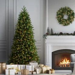 Online 6.5 ft. Pre-Lit Jersey Fraser Fir Slim Tree with Clear Lights Pre-Lit|Slim