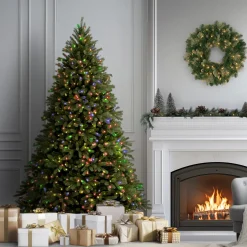Hot 6.5 ft. Pre-Lit Jersey Fraser Fir Tree with Multicolor Lights Full|Pre-Lit
