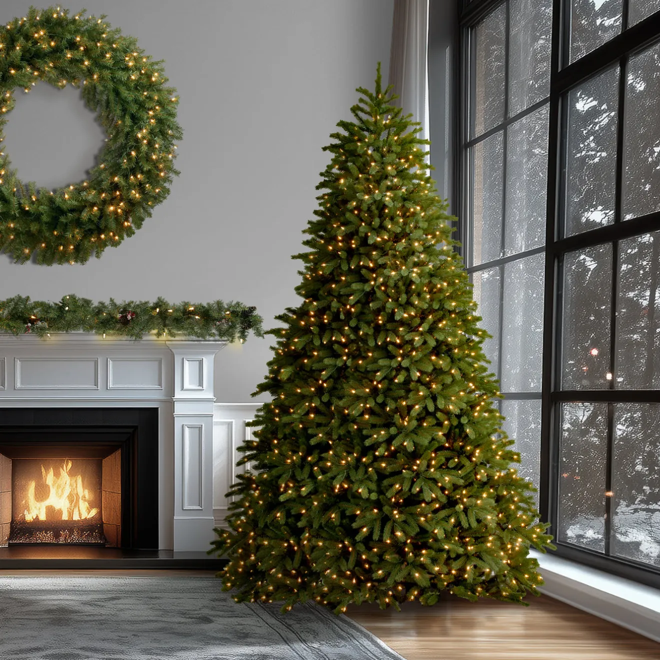 Best 10 ft. Pre-Lit Jersey Fraser Fir Medium Tree with Dual Color LED Lights Full|Pre-Lit