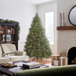 New 7.5 ft. Pre-Lit Jersey Fraser Fir Tree with Clear Lights Full|Pre-Lit