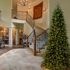 Best 9 ft. Pre-Lit Jersey Fraser Fir Slim Tree with Clear Lights Slim|Pre-Lit