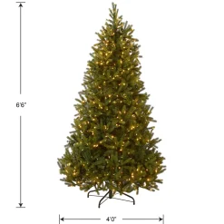 Discount 6.5 ft. Pre-Lit Jersey Fraser Fir Medium Tree with Dual Color LED Lights Medium|Pre-Lit