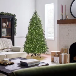 Discount 6.5 ft. Pre-Lit Jersey Fraser Fir Medium Tree with Dual Color LED Lights Medium|Pre-Lit