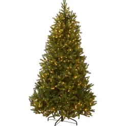 New 7.5 ft. Pre-Lit Jersey Fraser Fir Medium Tree with Dual Color LED Lights Medium|Pre-Lit