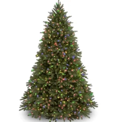 Outlet 7.5 ft. Pre-Lit Jersey Fraser Fir Tree with Multicolor Lights Full|Pre-Lit