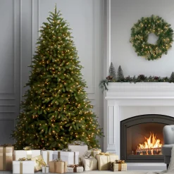 7.5 ft. Pre-Lit Jersey Fraser Fir Medium Tree with Clear Lights 7 To 7.5 Feet|Medium